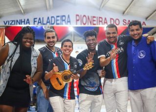 Compositores campeões na Vizinha Faladeira para o Carnaval 2023. Foto: Divulgação