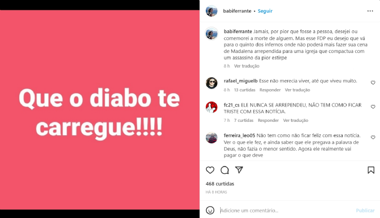 Prima de Daniella Perez comenta morte de Guilherme de Pádua. Foto: Reprodução/Instagram