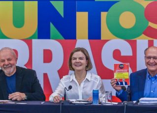 Lula, Gleisi Hoffmann e Geraldo Alckmin. Foto: Ricardo Stuckert