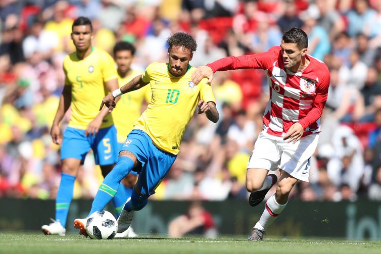 Brasil venceu o último jogo com a Croácia por 2 a 0, na Inglaterra em 2018. Foto: Lucas Figueiredo/CBF
