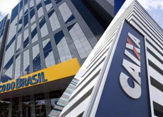 Fachada de agência do Banco do Brasil e Caixa. Foto: Reprodução/Google