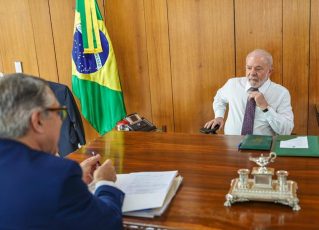 Lula no Planalto com Alexandre Padilha nesta quarta-feira (4). Foto: Ricardo Stuckert