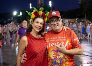 A atriz Angela Dippe e o carnavalesco Murilo Lobo. Foto: Felipe Araujo/Liga-SP