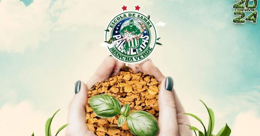Detalhe do logotipo do enredo Mancha Verde 2024. Foto: Reprodução/Instagram/Mancha Verde