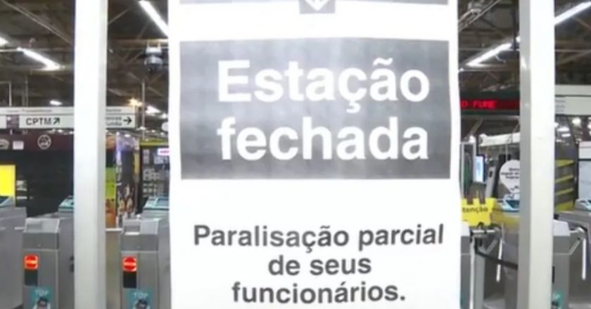Greve parcial no metrô de São Paulo. Foto: Reprodução/TV Globo