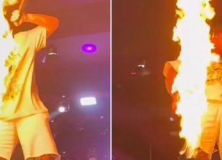 Show de Zé Felipe quase termina em tragédia com disparo de chamas. Foto: Reprodução/Instagram