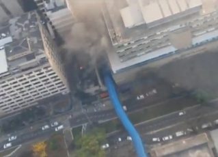 Incêndio atinge o InCor em São Paulo. Foto: Reprodução/TV