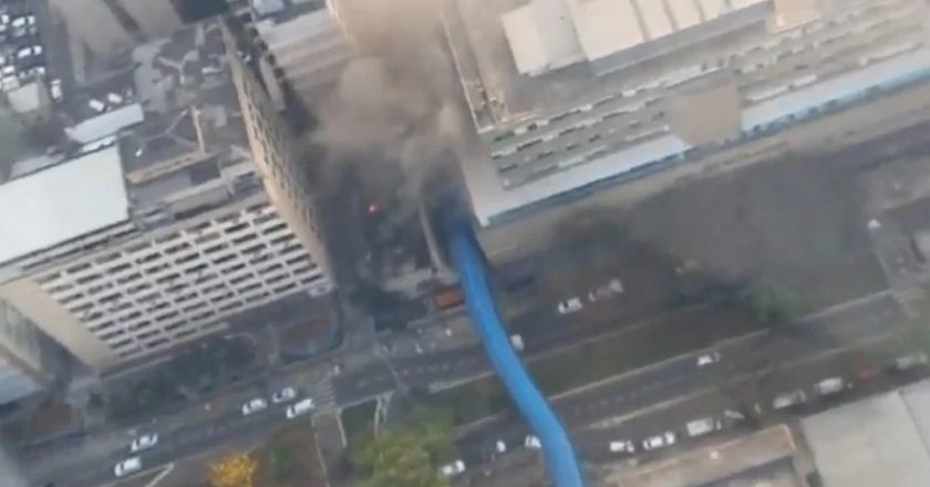 Incêndio atinge o InCor em São Paulo. Foto: Reprodução/TV