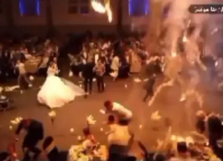 Incêndio em festa de casamento no Iraque. Foto: Reprodução/Twitter/Choquei