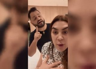 Vídeo mostra ex de Naiara Azevedo dando tapa em celular. Foto: Reprodução de Vídeo